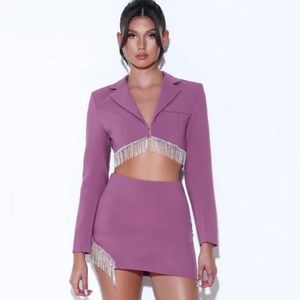 MissCircle Tate Mauve Crystal Fringe Set